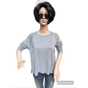 Zara Grey Light Knit Split Hem Top, S